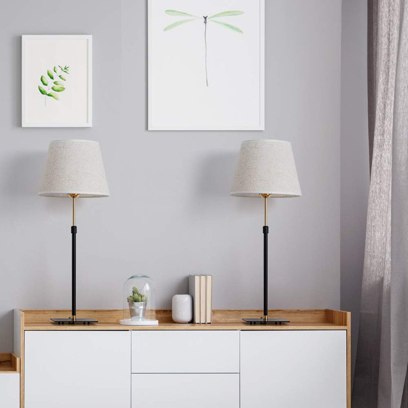 Mercer41 Eley 22" Black Bedside Table Lamp Set Wayfair